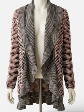 NIC+ZOE Multicolor Open-Front Cardigan Size Large,
